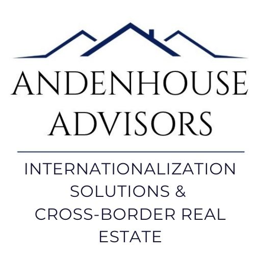Andenhouse Advisors square logo featuring a blue roofline graphic above the text "ANDENHOUSE ADVISORS" and "INTERNATIONALIZATION SOLUTIONS & CROSS-BORDER REAL ESTATE".